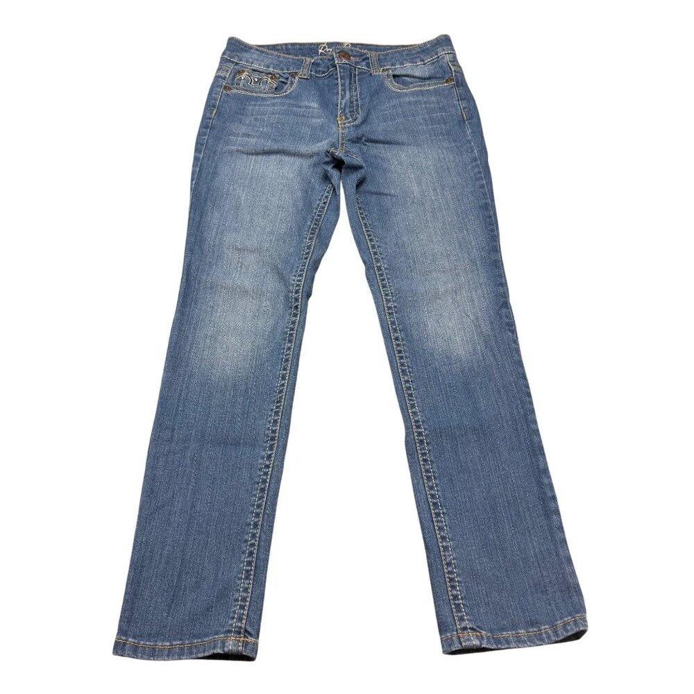 Royal Premium‎ Womens Blue Jeans Size 6 With Embroidered Pockets